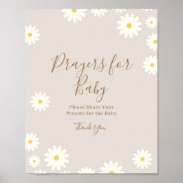 Bohemian Daisy Floral Prayers voor het Baby Poster