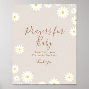 Bohemian Daisy Floral Prayers voor het Baby Poster