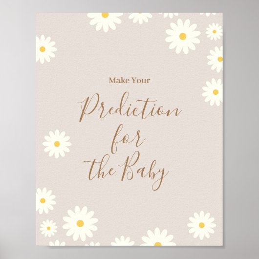 Bohemian Daisy Floral Predications for baby Poster (Voorkant)