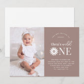 Bohemian Daisy Landscape Foto Birthday Uitnodiging (Voorkant / Achterkant)