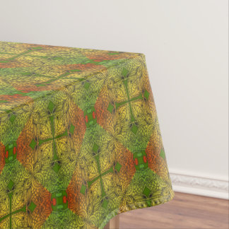 Bohemian Damask in Green Yellow Oranje Retro Tafelkleed