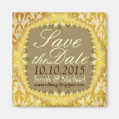 Bohemian  Damask Lace Save the Date Magnet (Voorkant)