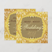 Bohemian Damask Vintage Wedding Invitting Kaart (Voorkant / Achterkant)