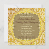 Bohemian Damask Vintage Wedding Invitting Kaart (Achterkant)