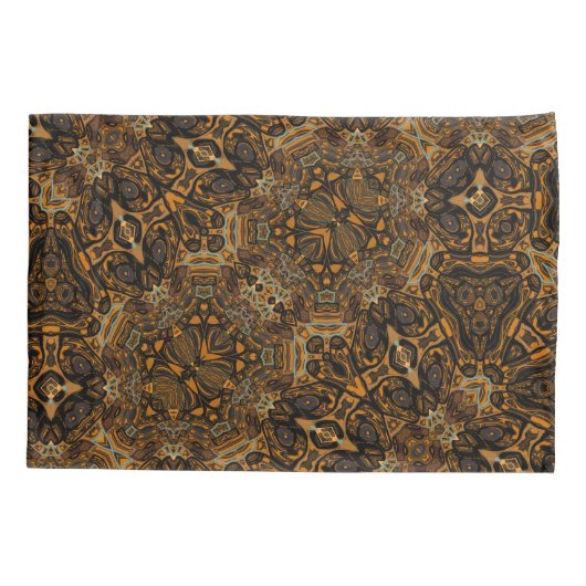 Bohemian Dark Brown Pattern Kussensloop (Achterkant)