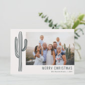 Bohemian Desert Cactus Family Foto Holiday Kaart (Staand voorkant)