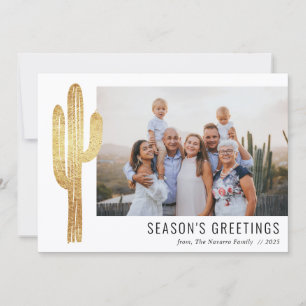 Bohemian Desert Cactus Family Photo Holiday Card Feestdagenkaart