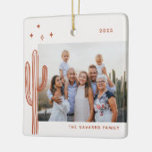 Bohemian Desert Cactus Foto Keramisch Ornament (Links)