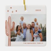 Bohemian Desert Cactus Foto Keramisch Ornament (Voorkant)