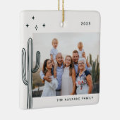 Bohemian Desert Cactus Photo Ceramic Ornament (Rechts)