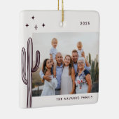 Bohemian Desert Cactus Photo Ceramic Ornament (Rechts)