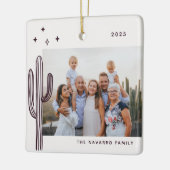 Bohemian Desert Cactus Photo Ceramic Ornament (Links)