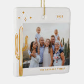 Bohemian Desert Cactus Photo Ceramic Ornament (Rechts)