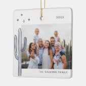 Bohemian Desert Cactus Photo Ceramic Ornament (Links)