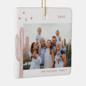 Bohemian Desert Cactus Photo Ceramic Ornament (Rechts)