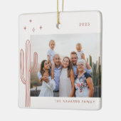 Bohemian Desert Cactus Photo Ceramic Ornament (Links)