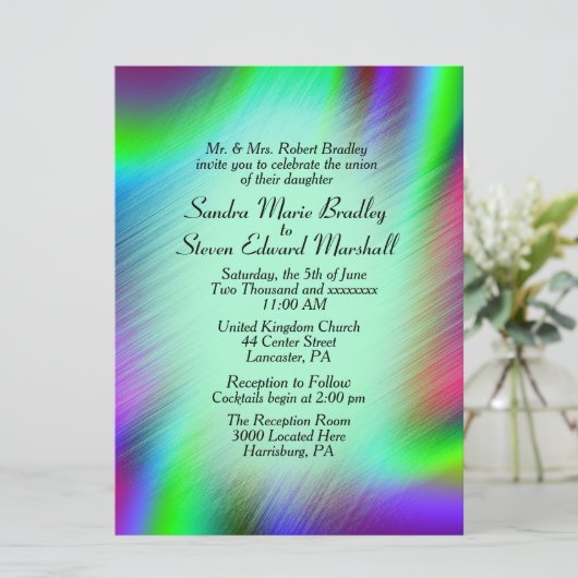 Bohemian Design Wedding Invitation 6,5 x 8,75 inch Kaart (Staand voorkant)