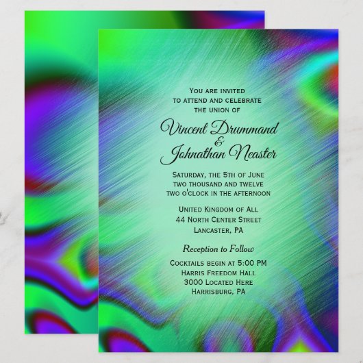 Bohemian Design Wedding Invitations Kaart (Voorkant / Achterkant)