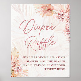 Bohemian Diaper Raffle Boho Baby shower Sprinkle Poster