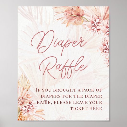 Bohemian Diaper Raffle Boho Baby shower Sprinkle Poster (Voorkant)