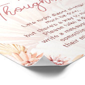 Bohemian Diaper Thoughts Chic Baby shower Sprinkle Poster (Hoek)