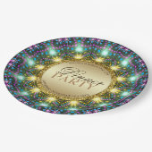 Bohemian Dinner Party Gold Black, heldere kleuren Papieren Bordje (Gekanteld)