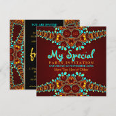 Bohemian Diva Special Event Party Invitation Kaart (Voorkant / Achterkant)