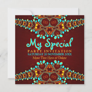 Bohemian Diva Special Event Party Invitation Kaart