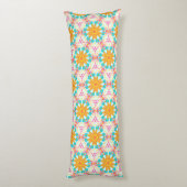 Bohemian Dream Aqua Roze Sinaasappel Body Pillow Lichaamskussen (Achterkant (Verticaal))