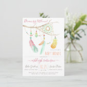 Bohemian Dream Catcher Baby Girl Shower Kaart (Staand voorkant)