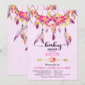 Bohemian Dream Catcher Floral Baby shower Kaart (Voorkant / Achterkant)