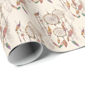 Bohemian Dream Catcher Naadloos Handgetekend Cadeaupapier (Rol Hoek)