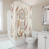 Bohemian Dream Catcher Naadloos Handgetekend Douchegordijn (In situ)