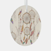 Bohemian Dream Catcher Naadloos Handgetekend Glas Ornament (Voorkant Rechts)