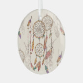 Bohemian Dream Catcher Naadloos Handgetekend Glas Ornament (Voorkant links)