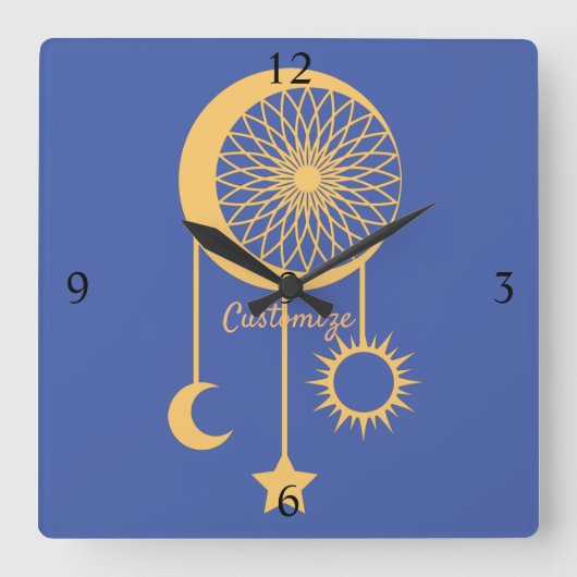 Bohemian Dream Catcher Thunder_Cove Vierkante Klok (Voorkant)