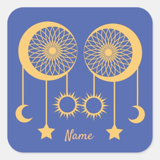 Bohemian Dream Catcher Thunder_Cove Vierkante Sticker (Voorkant)