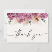 Bohemian Dried Bouquet Pampas Grass Dank je Notitiekaartje (Voorkant)