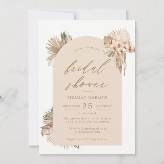 Bohemian Dried Palm Leaves Vrijgezellenfeest Invit Kaart (Voorkant)