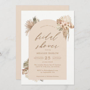 Bohemian Dried Palm Leaves Vrijgezellenfeest Invit Kaart