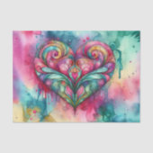 Bohemian Drippy Waterverf Heart | ontkoppelpapier Tissuepapier (Voorkant)