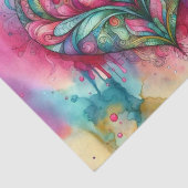 Bohemian Drippy Waterverf Heart | ontkoppelpapier Tissuepapier (Detail)