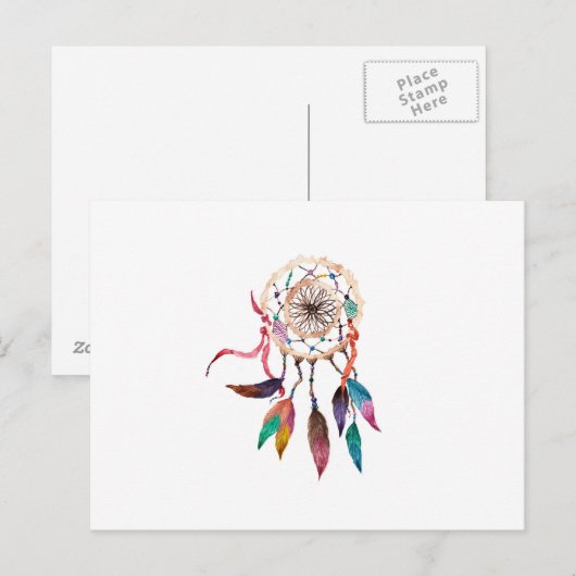 Bohemian Drocatcher in Vibrant Waterverf Paint Briefkaart (Voorkant / Achterkant)