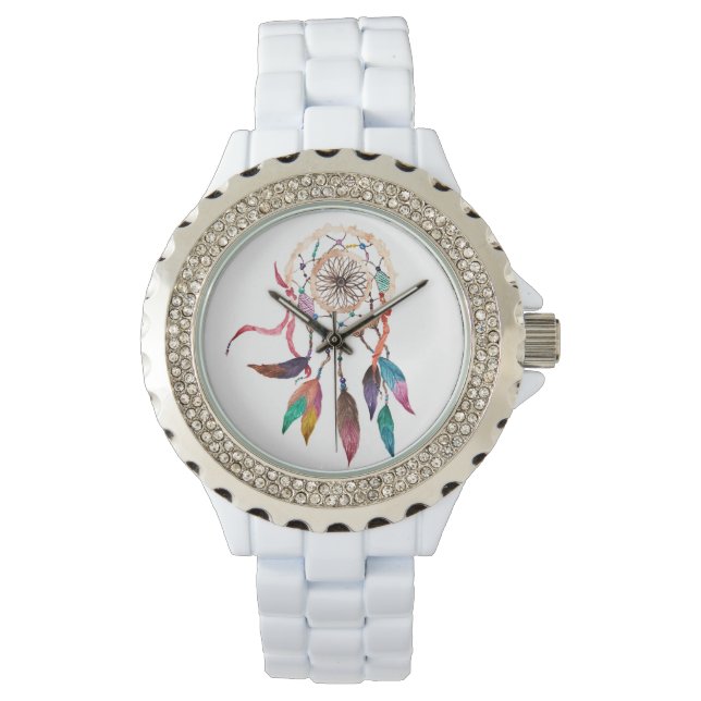 Bohemian Drocatcher in Vibrant Waterverf Paint Horloge (Voorkant)
