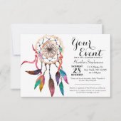 Bohemian Drocatcher in Vibrant Waterverf Paint Kaart (Voorkant)