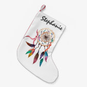 Bohemian Drocatcher in Vibrant Waterverf Paint Kleine Kerstsok (Voorkant (Hangend))