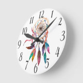 Bohemian Drocatcher in Vibrant Waterverf Paint Ronde Klok (Hoek)