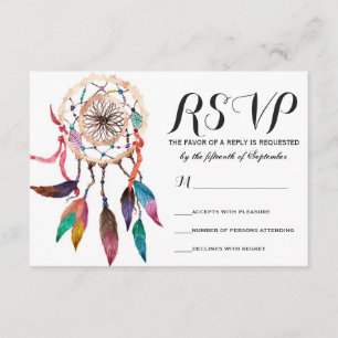 Bohemian Drocatcher in Vibrant Waterverf Paint RSVP Kaartje