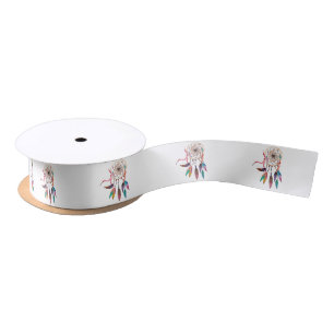 Bohemian Drocatcher in Vibrant Waterverf Paint Satijnen Lint