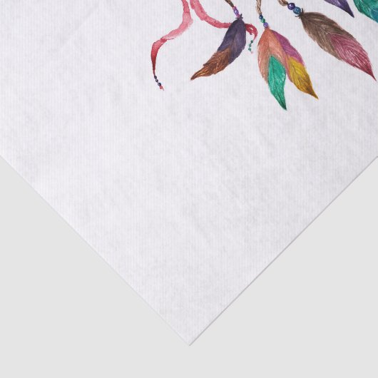 Bohemian Drocatcher in Vibrant Waterverf Paint Tissuepapier (Detail)